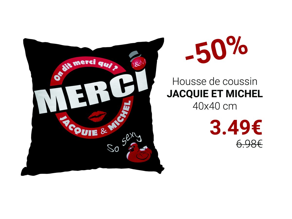 LingeEtMaison's tweet photo. Idée cadeau #Humour : 
Pour un cadeau de #Noel original à petit prix, la housse de coussin @JacquieMichelX  disponible ici : https://t.co/E6uBMj3kLN https://t.co/qQOBziO3N5