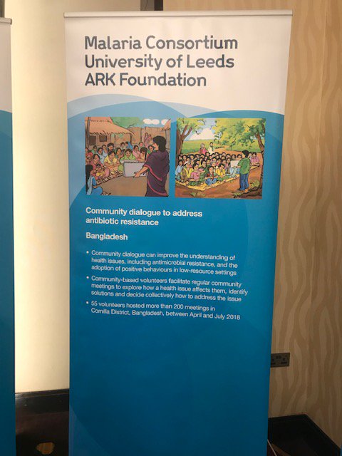 COMDISResearch's tweet image. .@UniversityLeeds is at #CalltoAction18 with @FightingMalaria and @arkfoundation1 presenting its project on using the “community dialogue” approach for preventing and controlling antibiotic 💊 resistance in Bangladesh 🇧🇩. Full details here 👉bit.ly/2KehchS