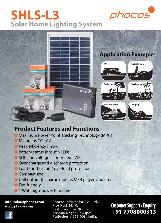 PhocosS's tweet image. Phocos Li-ion Solar Home Lighting System
#SolarHomeLightingSystem
#EmergencyLightings
#portablelighting