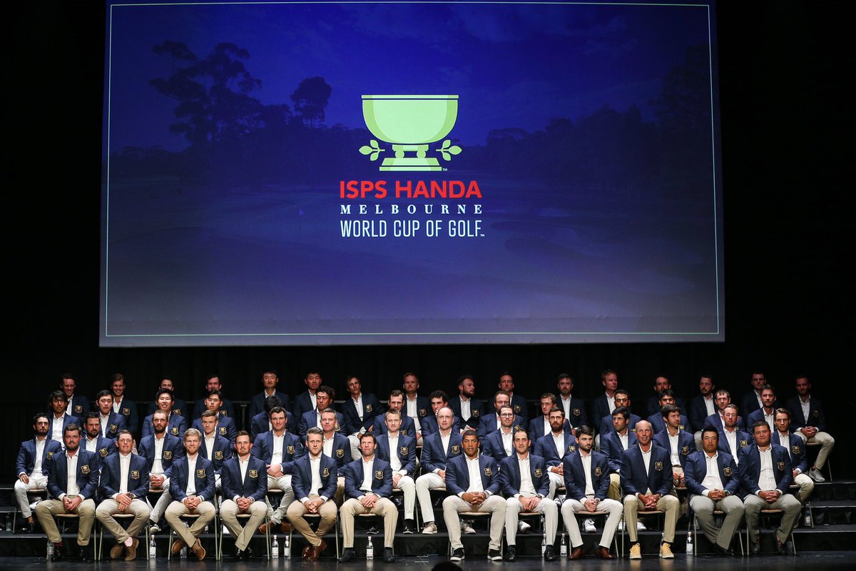 WorldCupofGolf's tweet photo. Introducing the entire field for the 2018 #WorldCupofGolf. 😀 https://t.co/xLV57CwKAM
