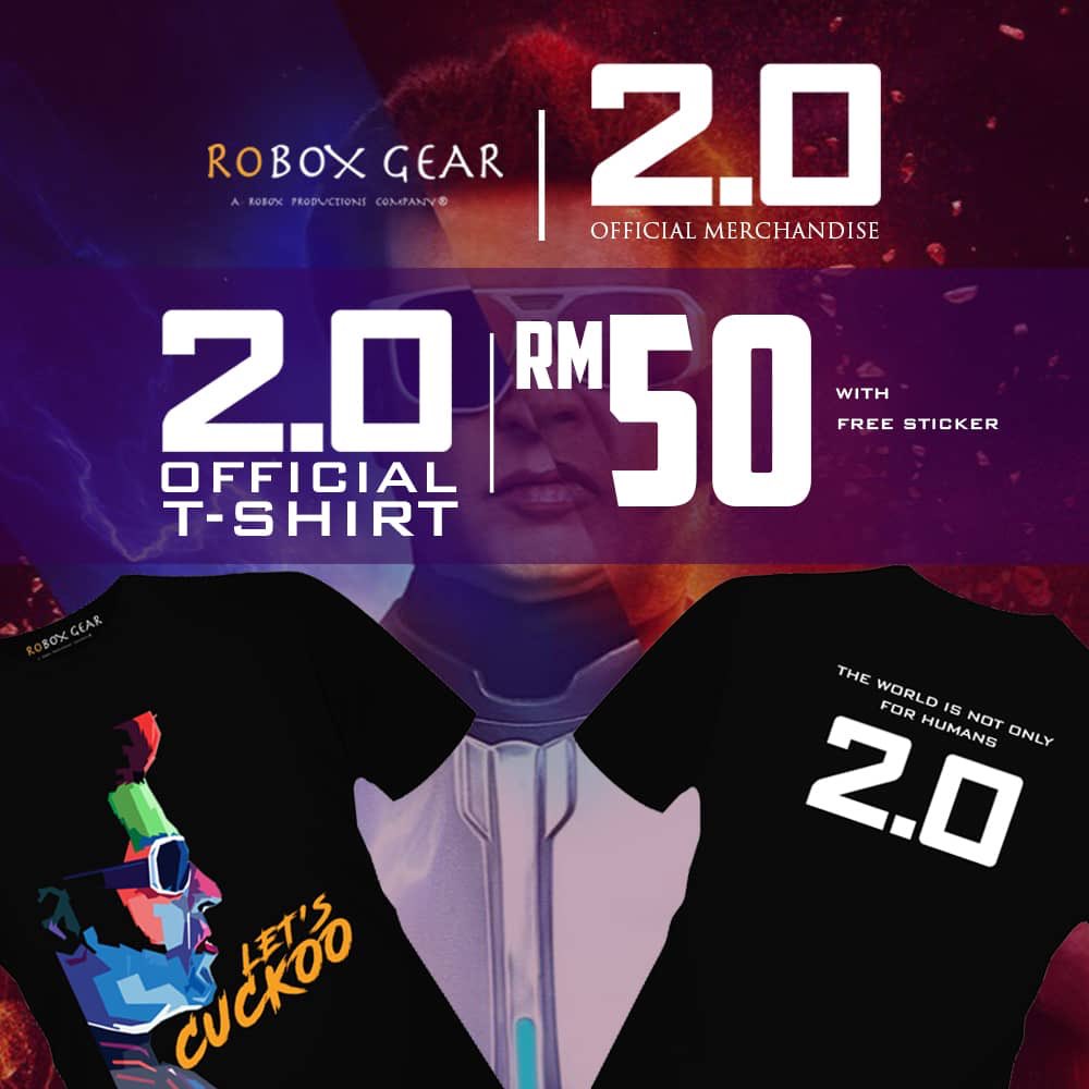 RoboxGear's tweet photo. Only RM50 for tshirt and RM80 for hoodie! Get yours now! #2Point0movie #AkshayKumar #2Point0 #Rajnikanth #shankar #blockbustermovie #letscuckoo #hoohoochallenge https://t.co/25sK9OGvvM