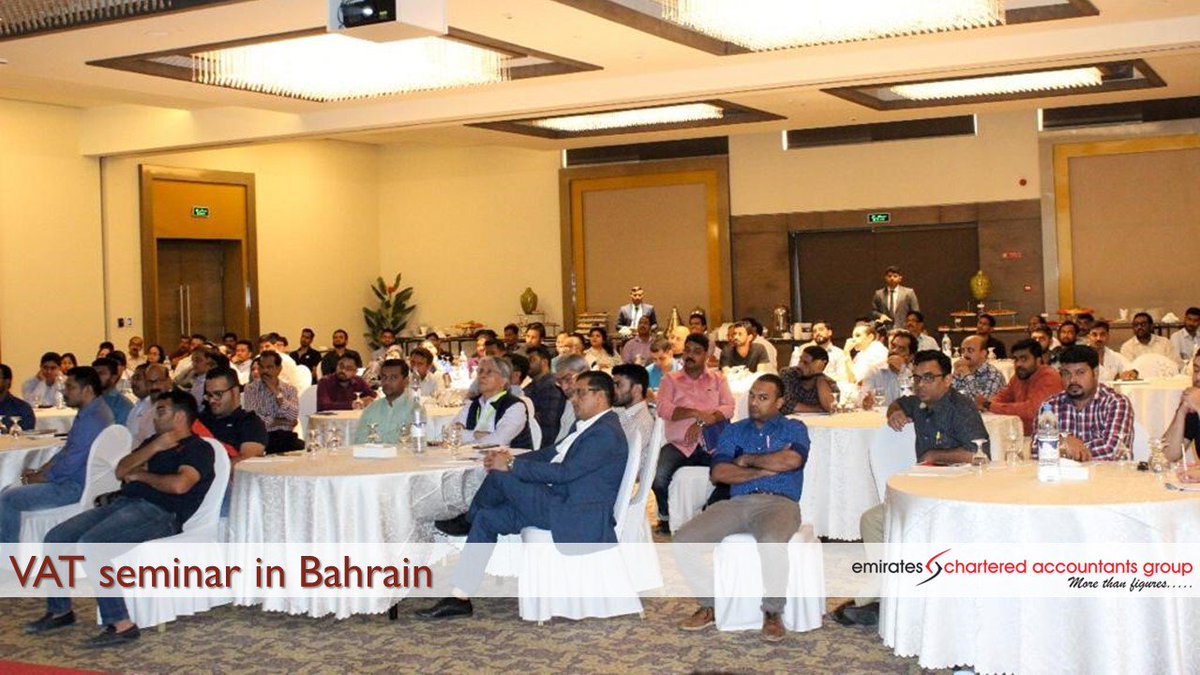 CLAEmirates's tweet photo. Emirates Chartered Accountants Group is conducting VAT Seminars in Bahrain - with speakers: CA Manu Nair ~ CEO &amp; CA. Ajil Varghese ~ Tax Head. 

#emiratesca #vat #tax #gcc #gccvat #bahrain #vatgcc #vatbahrain #accountants #vattraining #vatseminar https://t.co/OITccevzXI
