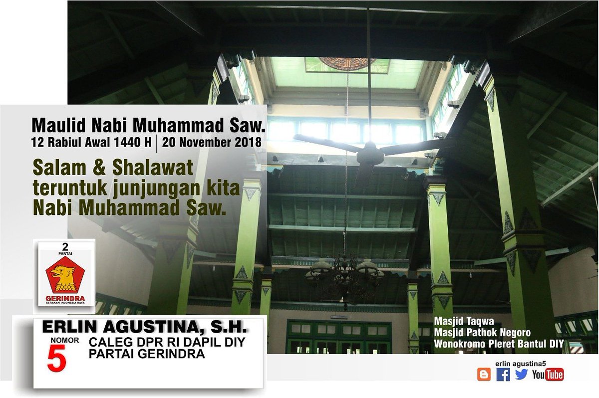 Erlin_Agustina5's tweet photo. Maulid Nabi Muhammad Saw.
12 Rabiul Awal 1440 H/
20 November 2018.

Salam &amp; Shalawat teruntuk junjungan kita Nabi Muhammad Shallallahu`alaihi wa sallam.

#MaulidNabi 
#MaulidNabi2018 
#maulid 
#MaulidNabiMuhammadSaw 
#erlinagustina 
#DIY 
#CalegJogja
#salamsatujiwa
#salamistimewa https://t.co/JRuEPyGW2L