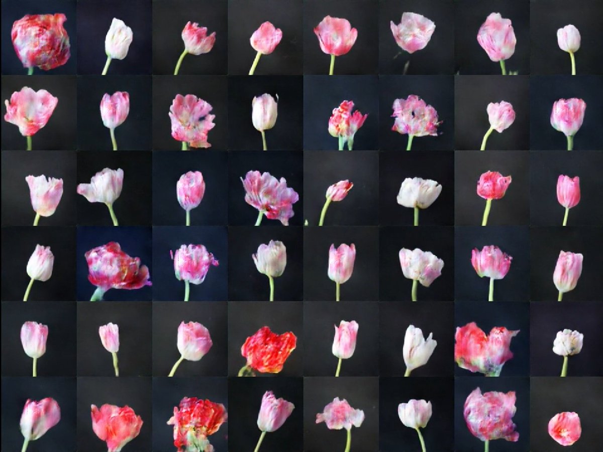 emvdn's tweet photo. Artist Anna Ridler has a work called Mosaic Virus, generated by artificial intelligence. The appearance of the tulip is controlled by bitcoin price https://t.co/gnhKjLBBEN #code2k18 https://t.co/mYZ7uFMW7J