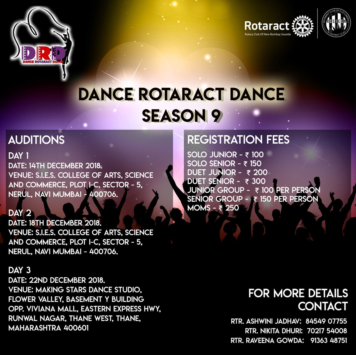 rcsiesnerul's tweet photo. Here we go,
Releasing the venues of Dance Rotaract Dance Season 9!!
Don't miss your chance to shine. 💗
#ekalagandaaz #drd9 #rcsiesn https://t.co/pCAFh9dIay