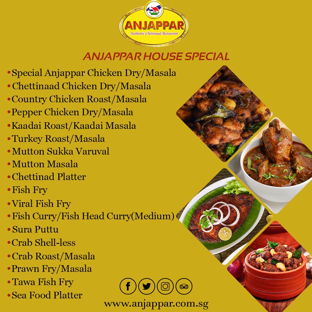Anjappar Restaurant Singapore On Twitter Anjapparsingapore Anjapparhousespe Fishfry Pepperchickendry Masala Delicious