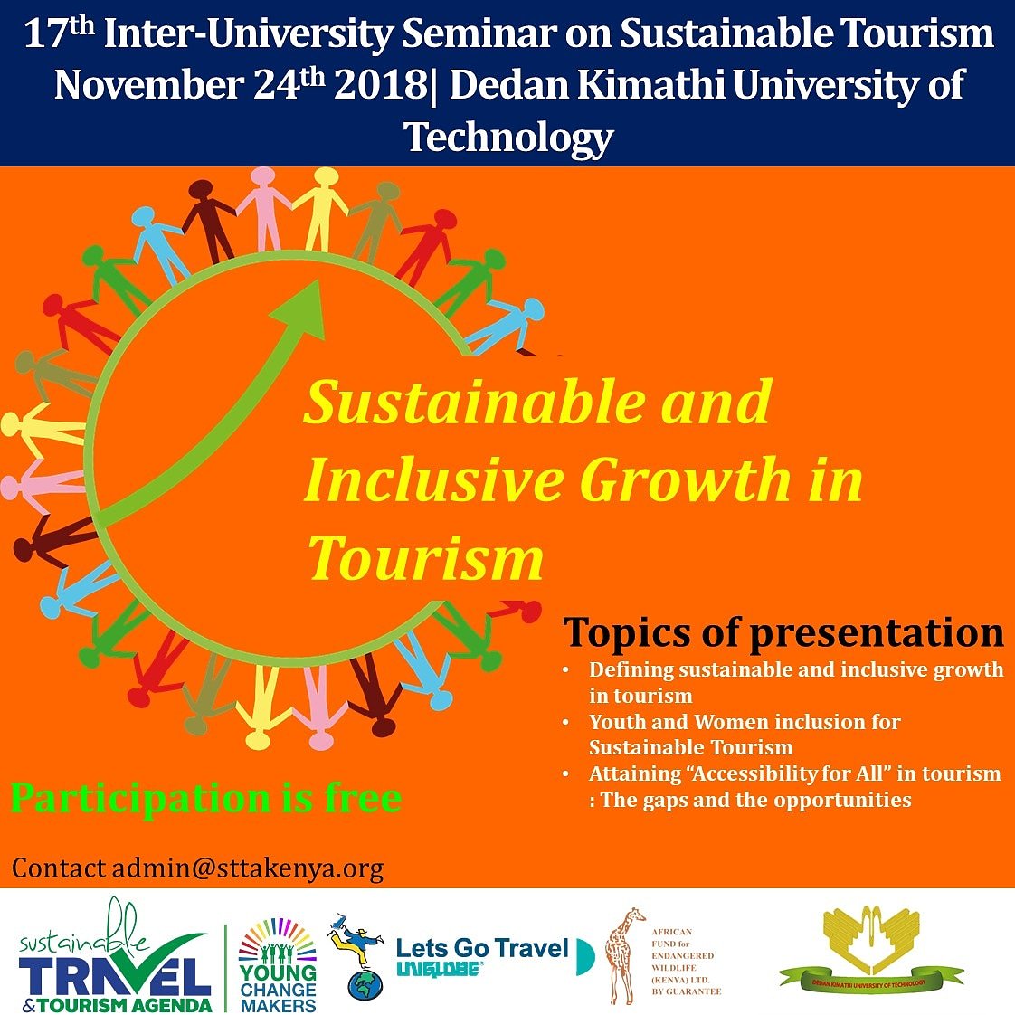 GonaJudy's tweet photo. It's been #awesome year for @STTAKenya #sttachangemakers inter university seminars on sustainable tourism. We couldn't have done it without the enthusiastic students,  faculty in 15 universities and our partners. We hold final 2018 seminar at @DeKUTkenya to learn and celebrate https://t.co/PQhkIVRc7V