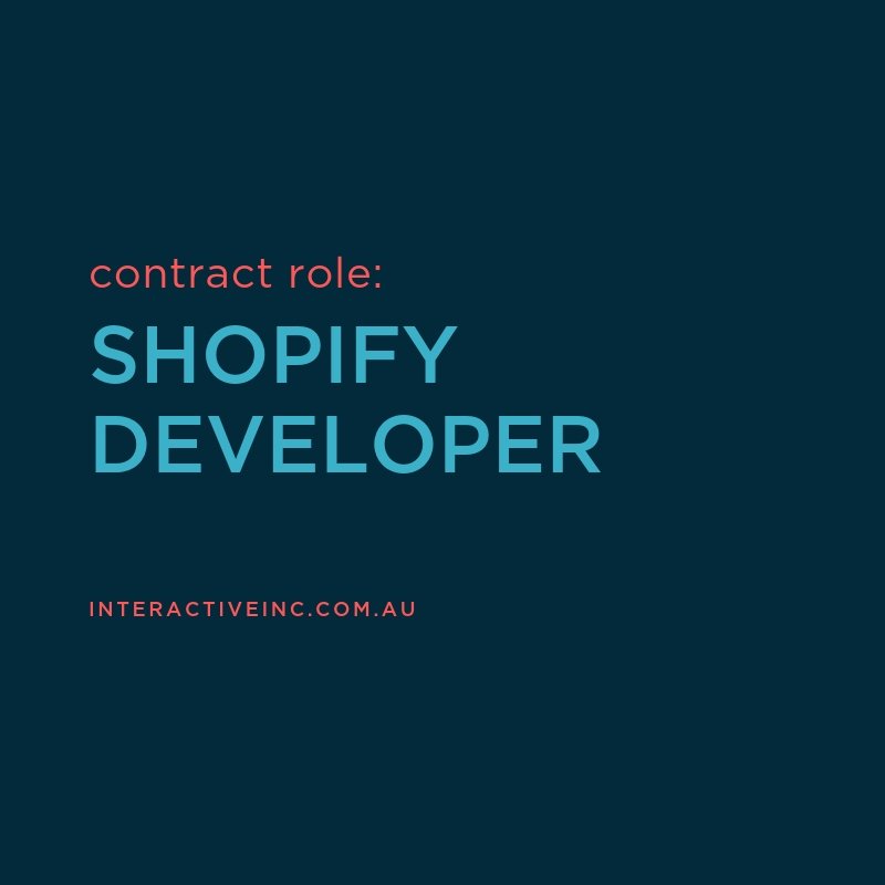We're looking for SHOPIFY DEVELOPERS: Mid, Senior permanent roles 65k - 100k AND freelance. Call us 9114 8160 or email us info@interactiveinc.com.au
#freelancelife #freelance #developers #shopify #recruiters