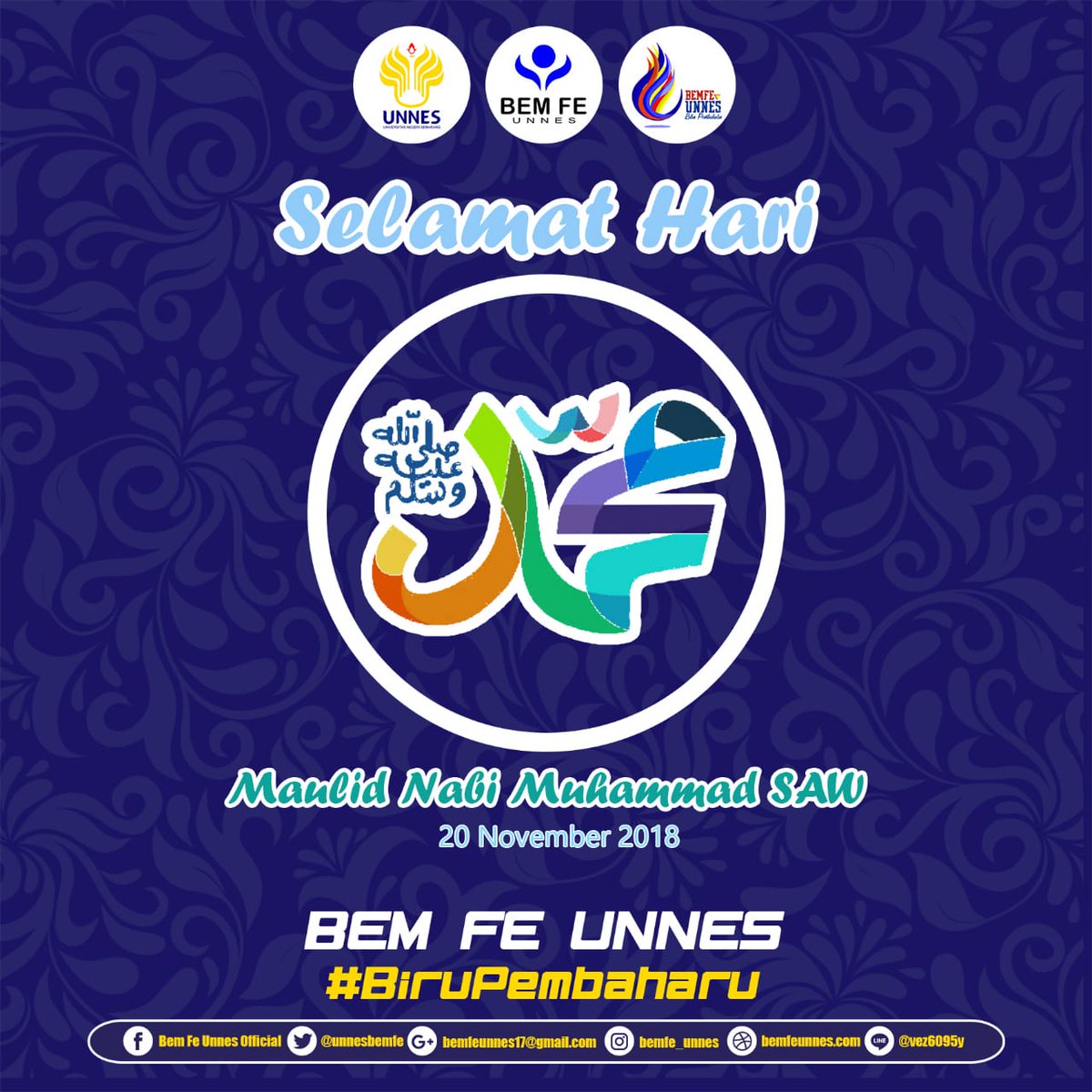 unnesbemfe's tweet photo. [ COMERCIAL BREAK ]
 
SELAMAT HARI MAULID NABI MUHAMMAD SAW
12 Rabiul Awal 1440H

#BEMFEUnnes2018
#BiruPembaharu
#FEBrilian
#FEUnnes
#InfoFE
#EkonomiBrilian
#HariMaulidNabiMuhammadSAW
#12RabiulAwal1440H https://t.co/jOnt0sCJU1