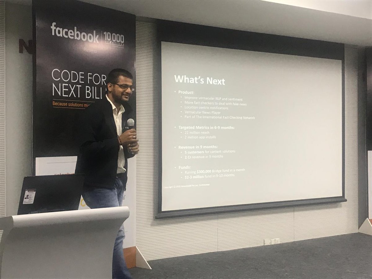 CFNB2017's tweet photo. The #Startup showcase session is underway at the CFNB #event. Here's a glimpse of Public Vibe, a news aggregation platform, pitching to the jury. #CFNB2017 #CFNB2018 https://t.co/J9WCzDMgEm