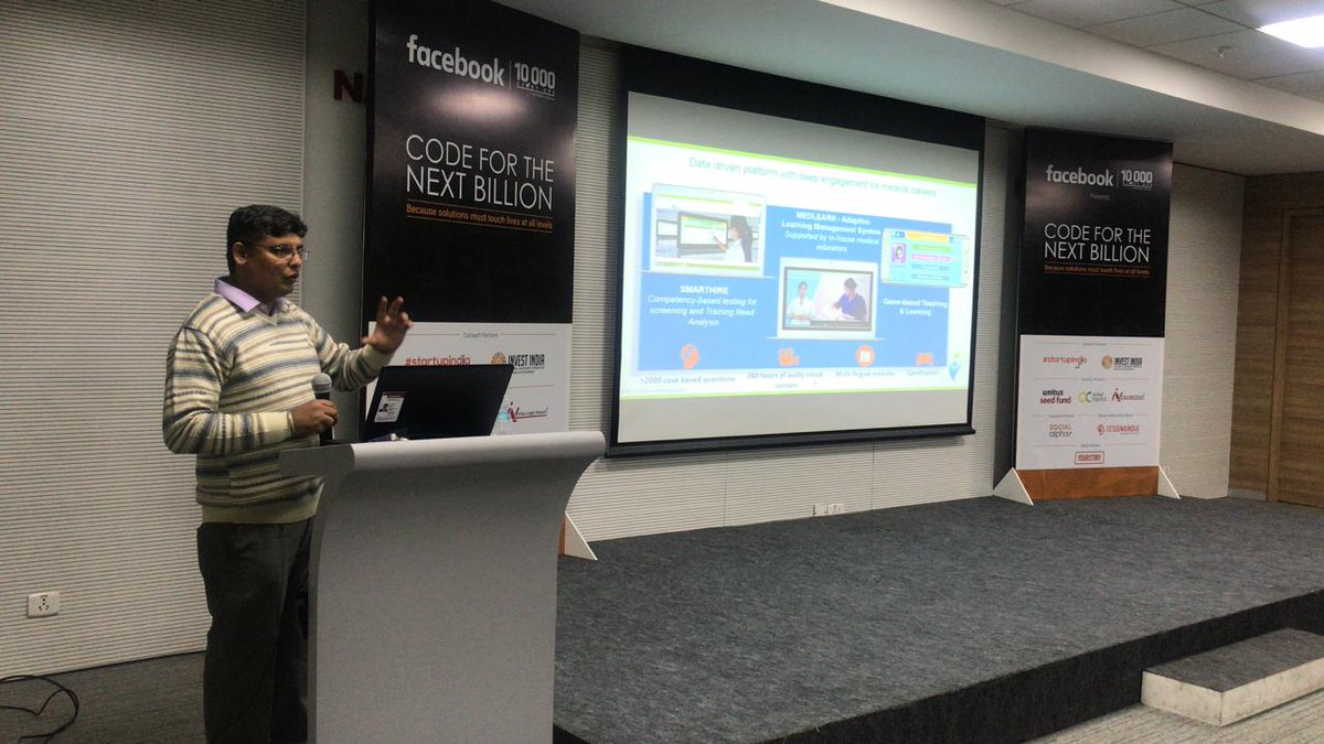 CFNB2017's tweet photo. Here's @BodhiHealthEdu, a #tech #startup that helps #healthcare organizations hire the right candidates and train them efficiently with proven #technology solutions, pitching at the #Startup Showcase session that is in progress at the CFNB #event. #CFNB2017 #CFNB2018 https://t.co/BbXpqmUJSp