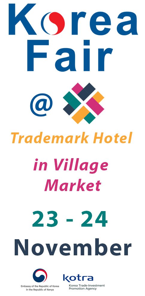 KotraNairobi's tweet photo. #KoreaFairNairobi is just around the corner! Looking forward to hosting #family, #friends and #businesses as we introduce you to #Korean #tech #lifestyle #beauty &amp; #food @VillageMarket @TradeMark_Hotel FRIDAY &amp; SATURDAY. 

A few RT rewards still remaining! https://t.co/0vgMPBalLL https://t.co/AqZIcNtKSa
