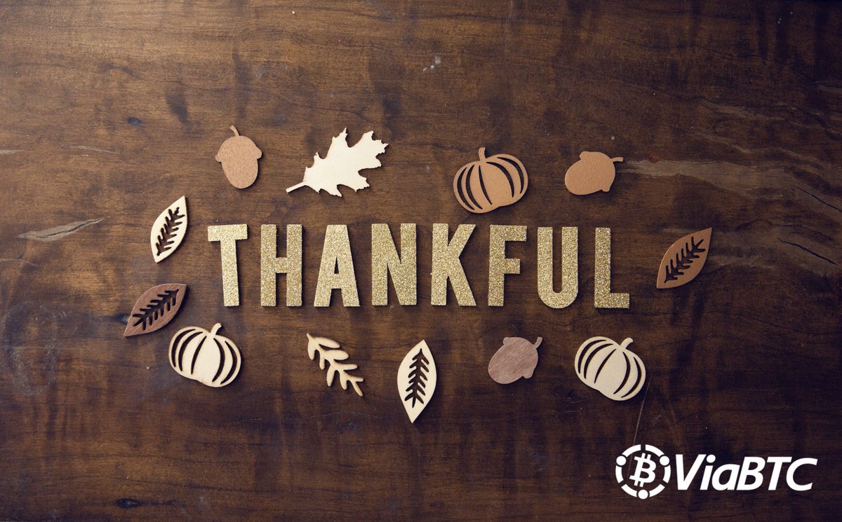 ViaBTC's tweet photo. ❤️*Thanksgiving Giveaway*❤️
Share your #thanksgiving post with crypto harvests. We will choose 20 winners to share 1 BCH ABC.
To Enter
👉Follow us
👉RT
👉Comment #ViaBTC &amp; your post about Thanksgiving (toast, dinner, cards etc.)

Game is on! Have fun! https://t.co/XR3COSj5Fl