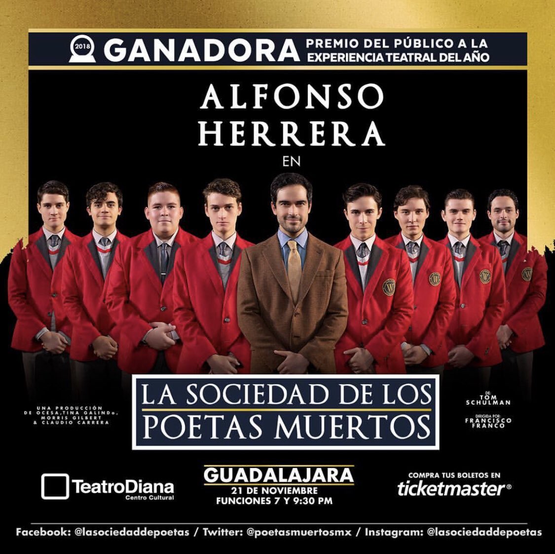 teatroinsur's tweet photo. ¿Ya tienen sus boletos en #Guadalajara? Recuerden que la cita es el miércoles 21 de noviembre #EnElDiana, única fecha, dos funciones. https://t.co/6S0DNa2MmV