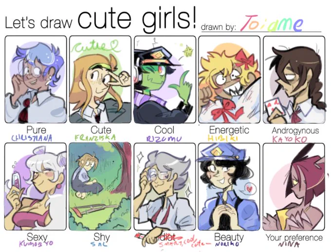 that one oc meme i saw and wanted to do with my gals and all their pals. Man havent drawn some of them in ages 