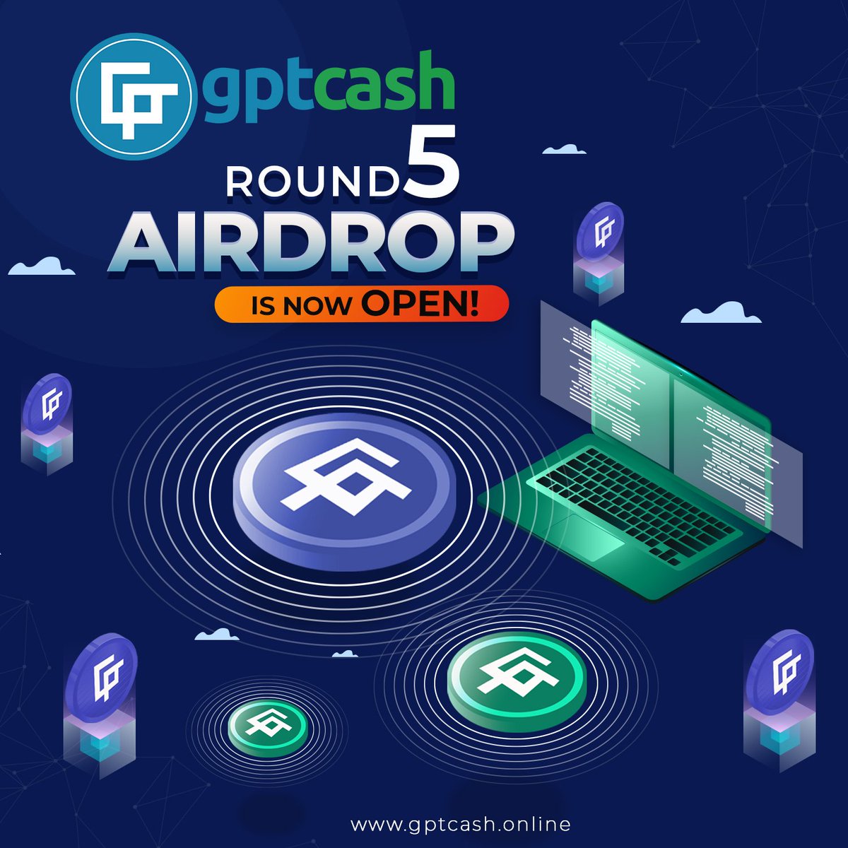 gptcashcoin's tweet photo. Airdrop Round #5 is now open! Twitter Account is now an optional requirements. 
Register now: https://t.co/hGUjzh70m9
Register in GPTCash Airdrop Platform and Complete Task to earn more airdrop: https://t.co/4bOhuVAslu

@gptcashcoin #gptcash #GPTC $GPTC #gptcashcoin #airdrop https://t.co/3KRTTMguov