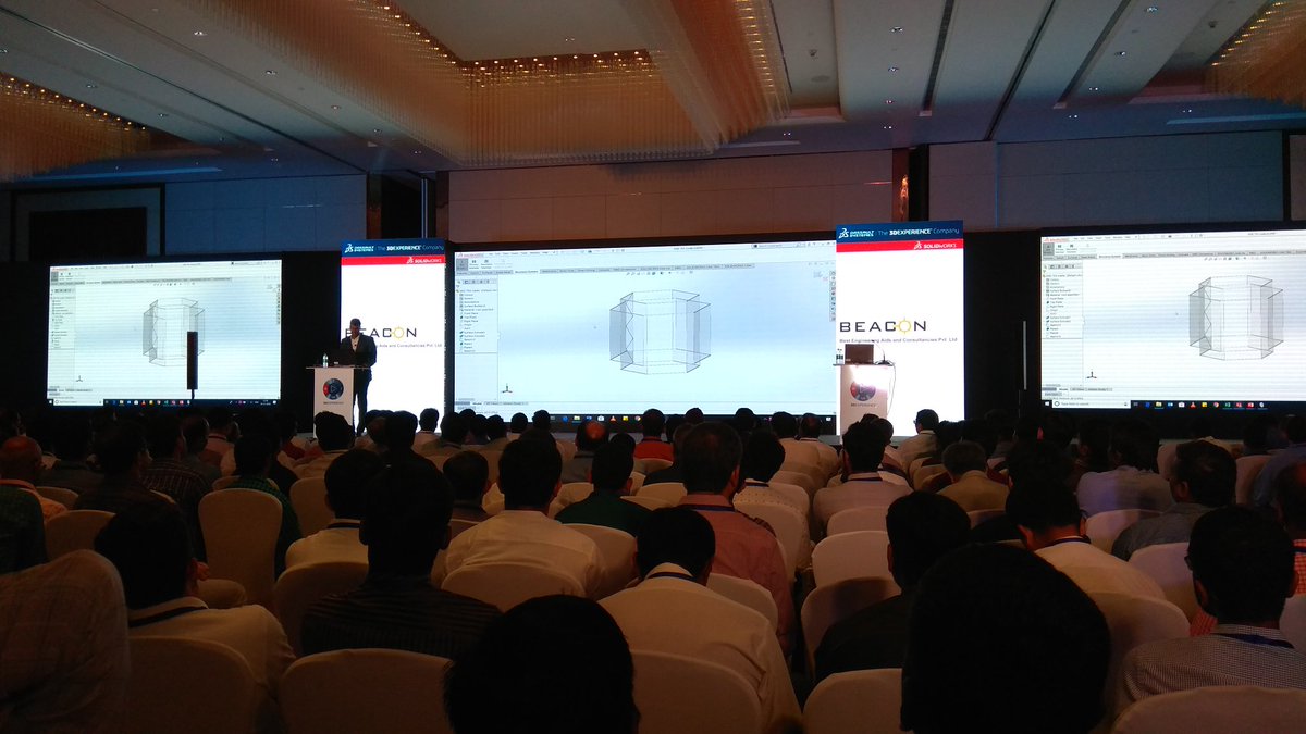 BHMamatha's tweet photo. Mr Pruthvi , presenting "What's New" in Solidworks 2019... @BEACON_India , @SOLIDWORKSIndia ,@SOLIDWORKS #SWXLaunch19 , #solidworks2019 #conrad https://t.co/3yUzHBTDRV