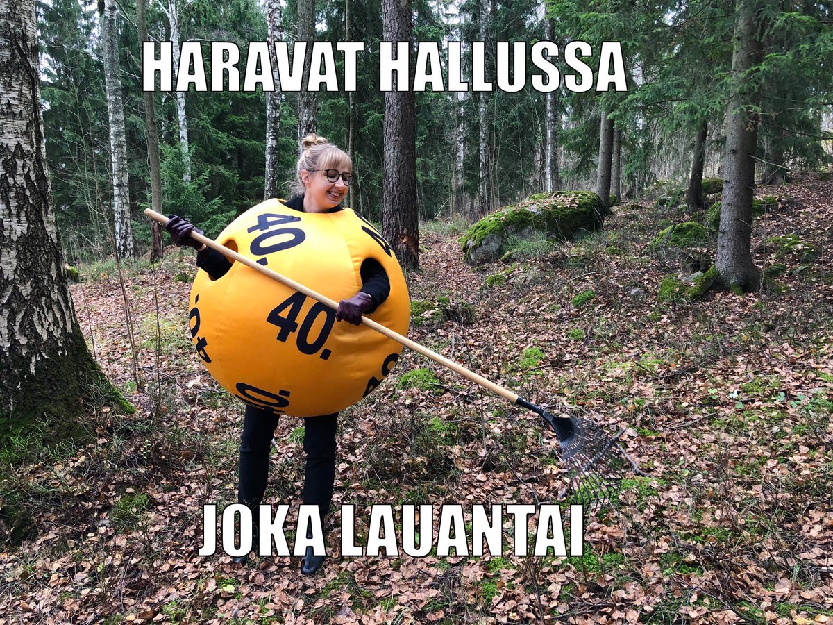 Veikkaus_fi's tweet photo. Harava toimii niin Lotossa kuin metsässäkin. #raking #harava #lotto #mahdollisuuksia #talkoot https://t.co/O3XTN26lm6