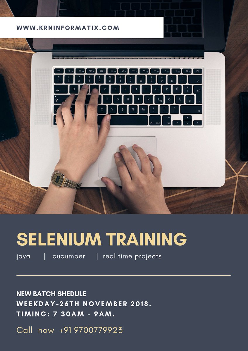 krninformatix's tweet photo. Best Selenium + Java + Cucumber + Real Time Projects Training in Bangalore. New Weekday Batch Start From: 26th November 2018. Timing: 7 30AM - 9AM. https://t.co/tBE6taktdw