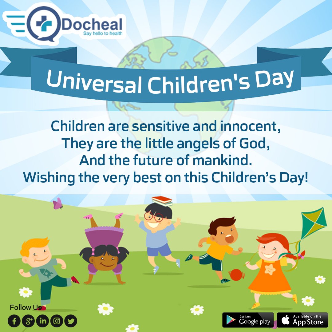 dochealhealth's tweet photo. Happy #UniversalChildrensDay !!
https://t.co/LoAWYaS8Rg
#DochealHealthcarePvtLtd #Docheal #Dochealapp #healthcare #follow #chandigarh #mohali #childrensday #universalchildrensday #like #share #comment #love #instagood #me #cute #baby #chield #children #childrens https://t.co/RXAfQiaZS3
