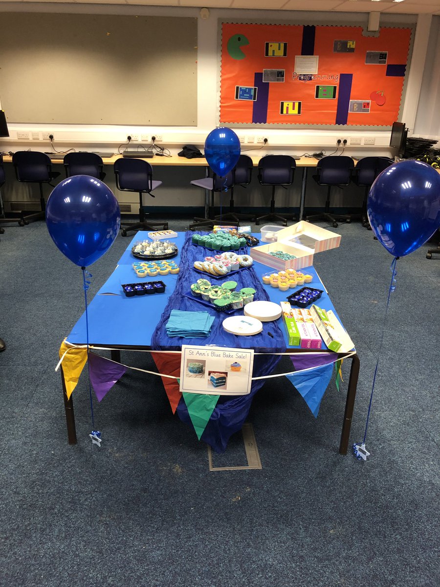 StAnnsRainhill's tweet photo. Our Blue Bake Sale started off well yesterday and will be continuing all week #AntiBullyingWeek #BlueBakeSale #StAnns https://t.co/W8hhN852Ds