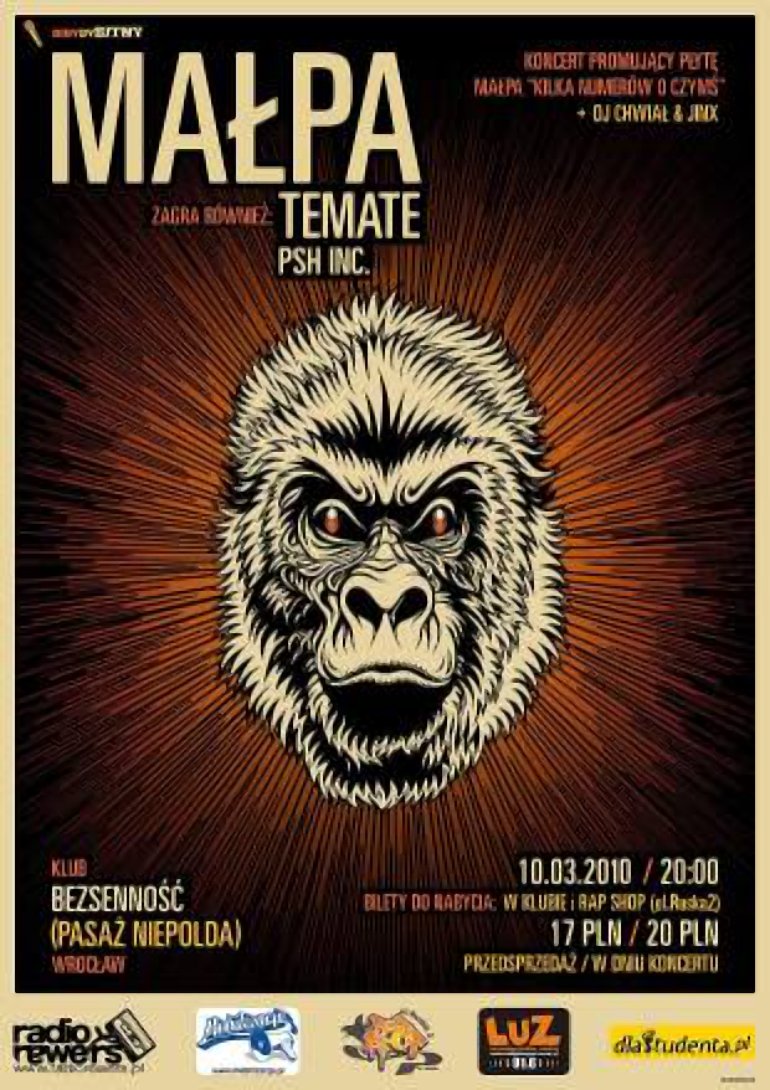 pshinc71's tweet photo. 2010 - plakat z koncertu #Małpa #Temate #pshinc https://t.co/69B0O3qpgQ