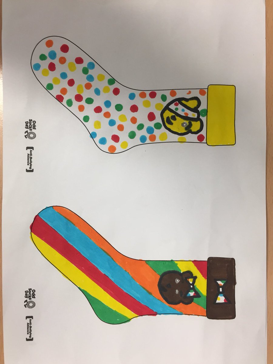larkriseacademy's tweet photo. Just a couple of our mix and match socks designed for #CIN2018 and #antibullyingweek2018 at school. Think we would all wear them to get the messages across. Great efforts. https://t.co/Cgr4uL4Eh2