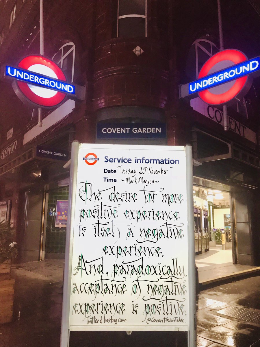 Love this quote from Mark Manson, Author of  The Subtle Art of Not Giving A F⭐️ck. #counterintuitive #paradox #positive #negative #markmanson #psychology
