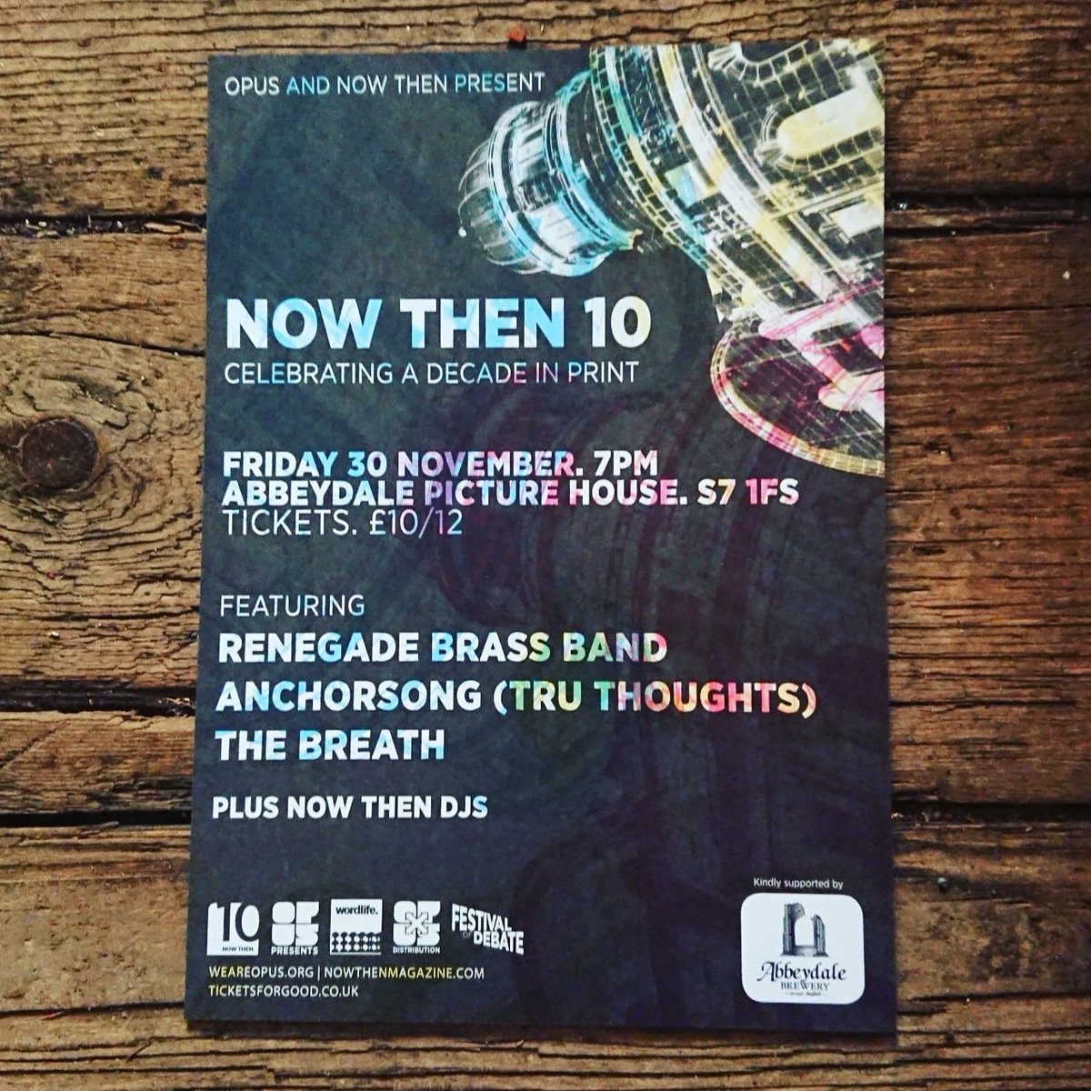 nowthenmag's tweet photo. Only a week &amp; a half to go 'til our 10th birthday party @Abbeydale_PH with @renegadebrass @Anchorsong &amp; @thebreathmusic. Everyone's invited, come &amp; party with us. Tickets: https://t.co/qRTdXzp3Vu #NowThen10 https://t.co/NrFto4OJZ4
