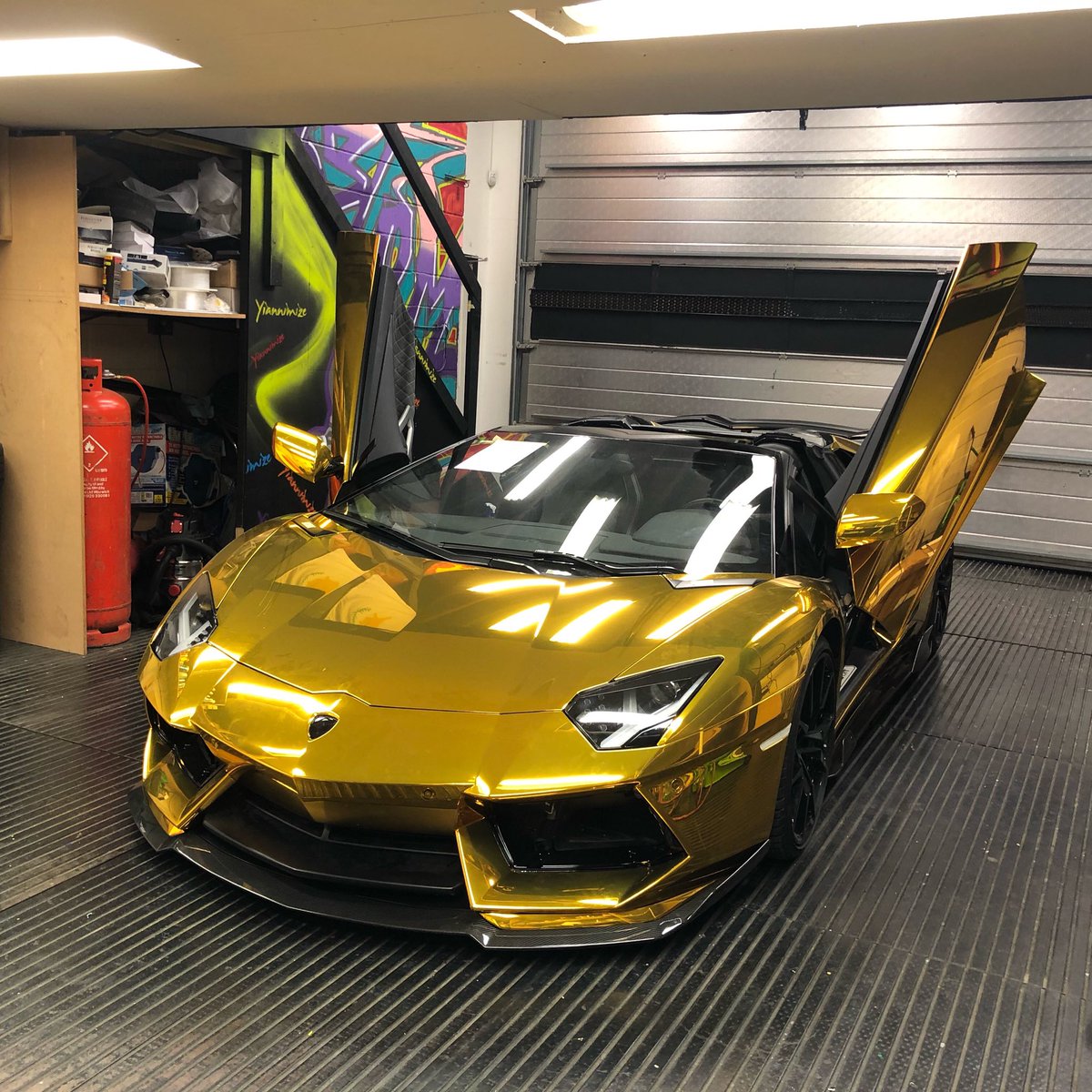 Nearly Finished for @Aubameyang7 Chrome gold wrap and Nero Carbon bodykit. ...
