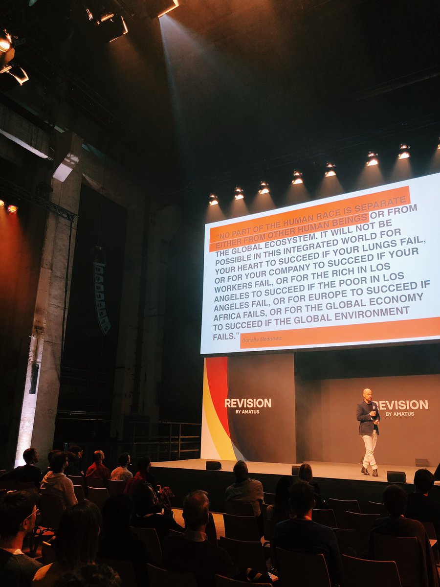 First keynote speaker is Matthias Scheffelmeier on the main stage talking about systemic change in a binary world. #revision18
