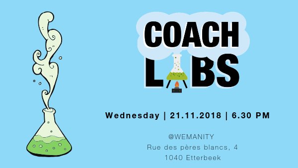 Wemanity's tweet photo. Ever wanted to practice your (#Agile) coaching skills?
Heard about (Agile) Coaching and want to see if it suits #YOU? Then Coach-Labs is the place to be! 🔬  Join us for this first edition tomorrow in #brussels: https://t.co/mcTvTJg99W  #meetup #wemanity #coachlabs https://t.co/Mm4uyaLzin