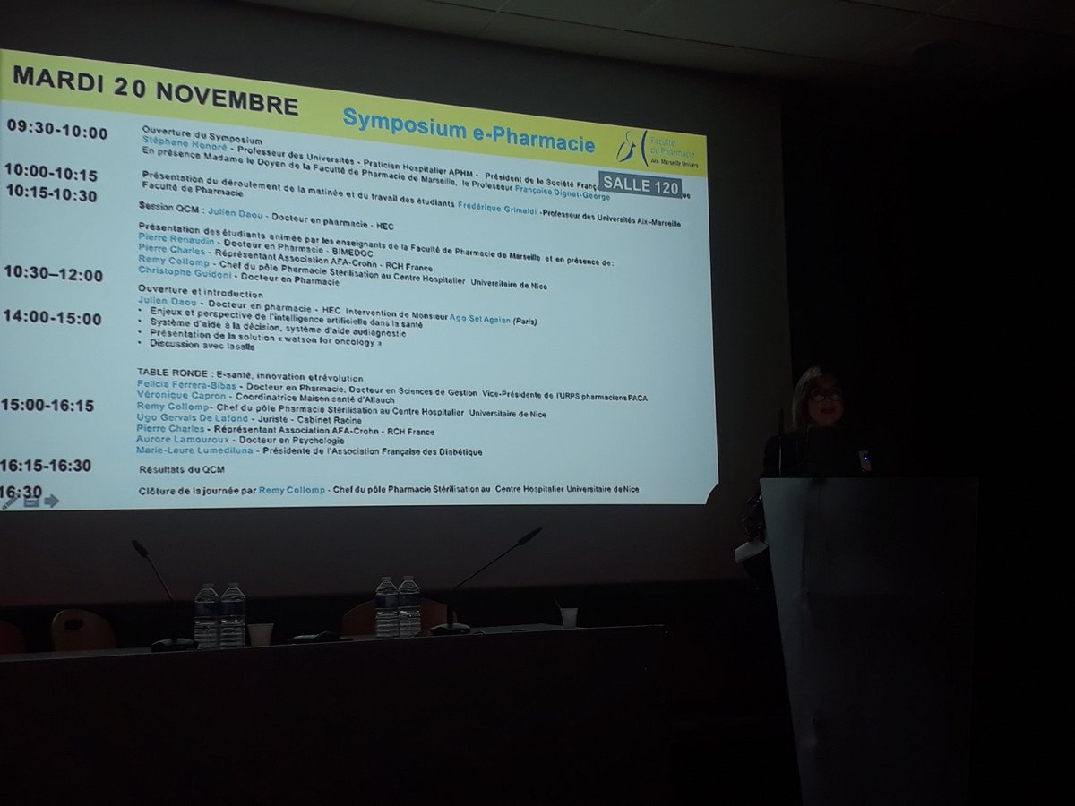 CollompR's tweet photo. @INNOVinMED symposium #epharma c'est parti ! introduction par Mme la doyenne @facpharmarseill François Dignat George https://t.co/9TrDhyF5V3