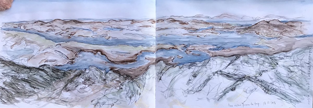 callyyeatman's tweet photo. The view from the top #eabhal #Uist #Hebrides #highpressure #drawing #landscape #landorwater? https://t.co/sNO1m5B5AJ