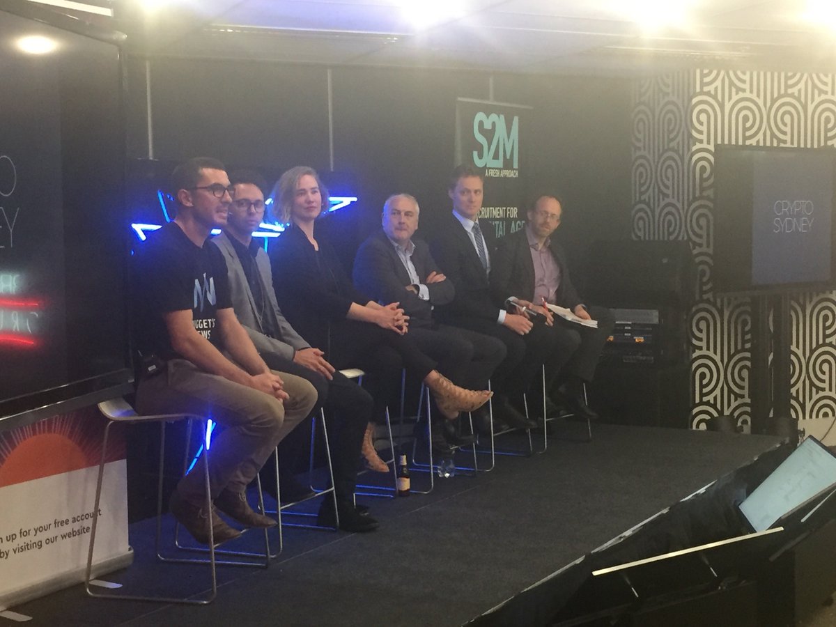 malta_dx's tweet photo. Tonight's panel on #SecurityTokens at #cryptosydney with @malta_dx's Rick Klink, @AlexSaundersAU, @PowerLedger_io 's Anya Nova and Michael Bacina. https://t.co/8XB6w4P7Iy