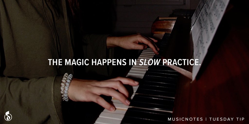 musicnotes's tweet image. If you can't play or sing your piece slowly, you won't see accuracy at greater speeds. 🎼 #TuesdayTip