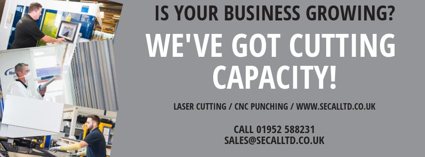 secalltd's tweet photo. Is your business growing? We have available capacity for Laser Cutting and Punching! #cuttingcapacity #ukmfg #manufacturing #lasercutting https://t.co/KU9FHgaWws