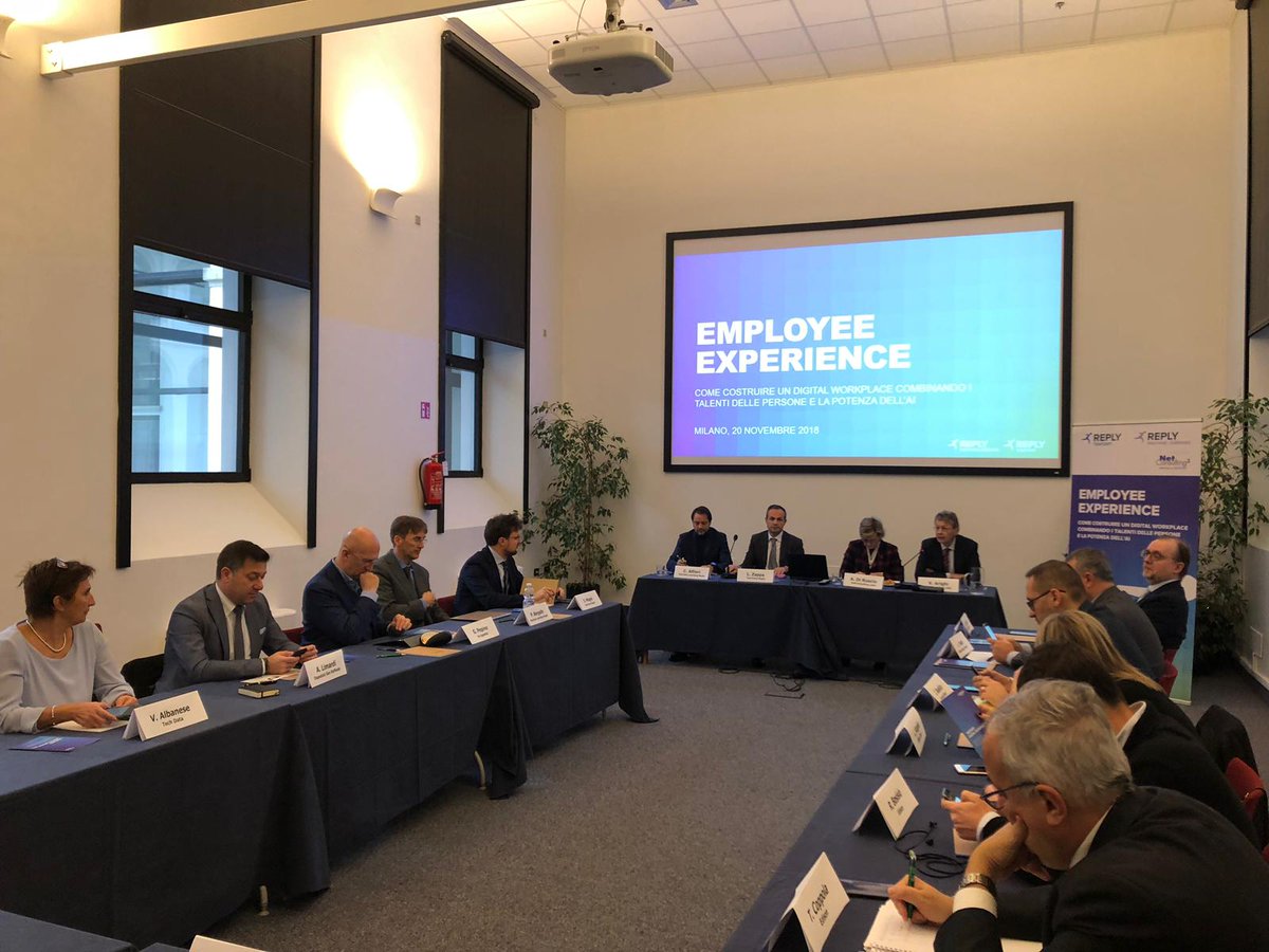 Reply_ITA's tweet photo. Come costruire il #DigitalWorkplace? Ne parlano @TamTamy Reply e Machine Learning Reply all'#EmployeeExperience https://t.co/1xh1Dvxfr3