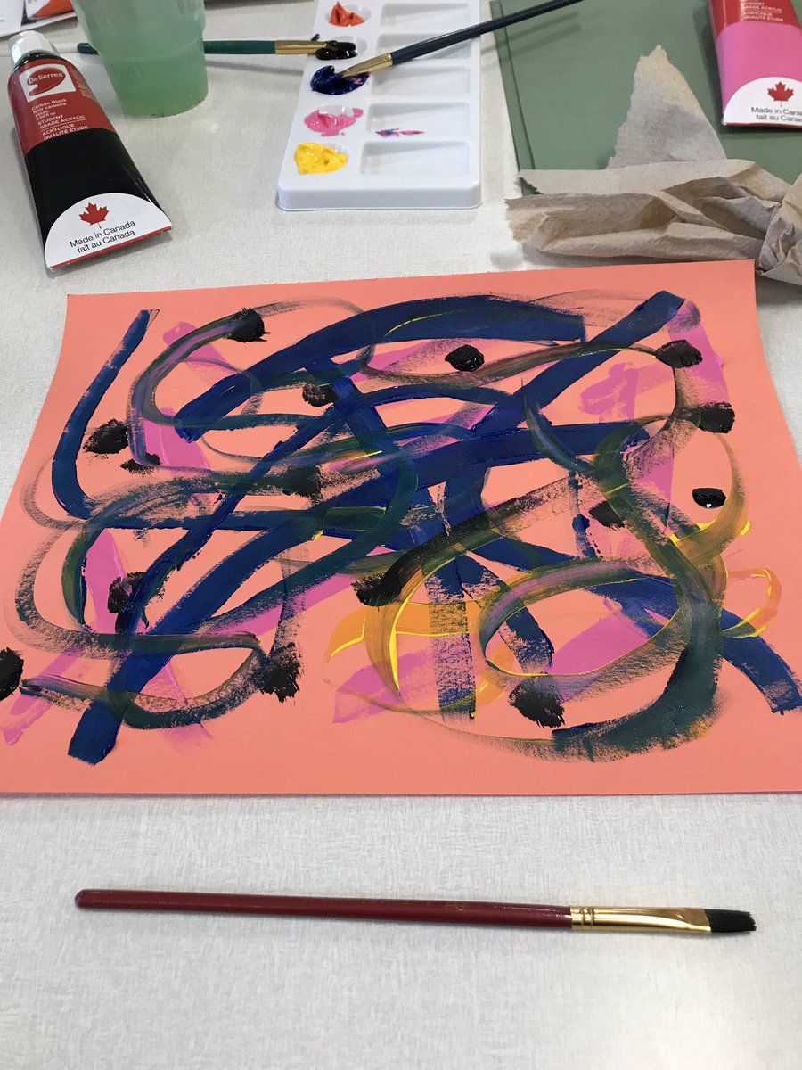 A great way to start this snowy morning... some relaxing painting inspired by Jackson Pollock’s abstract expressionism. @uOttawaEdu @CSHUOttawa