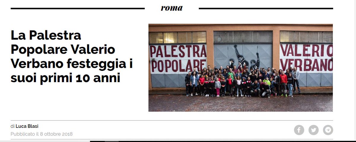 8 ottobre 2018: La Palestra Popolare Valerio Verbano festeggia i suoi primi 10 anni dinamopress.it/news/la-palest…