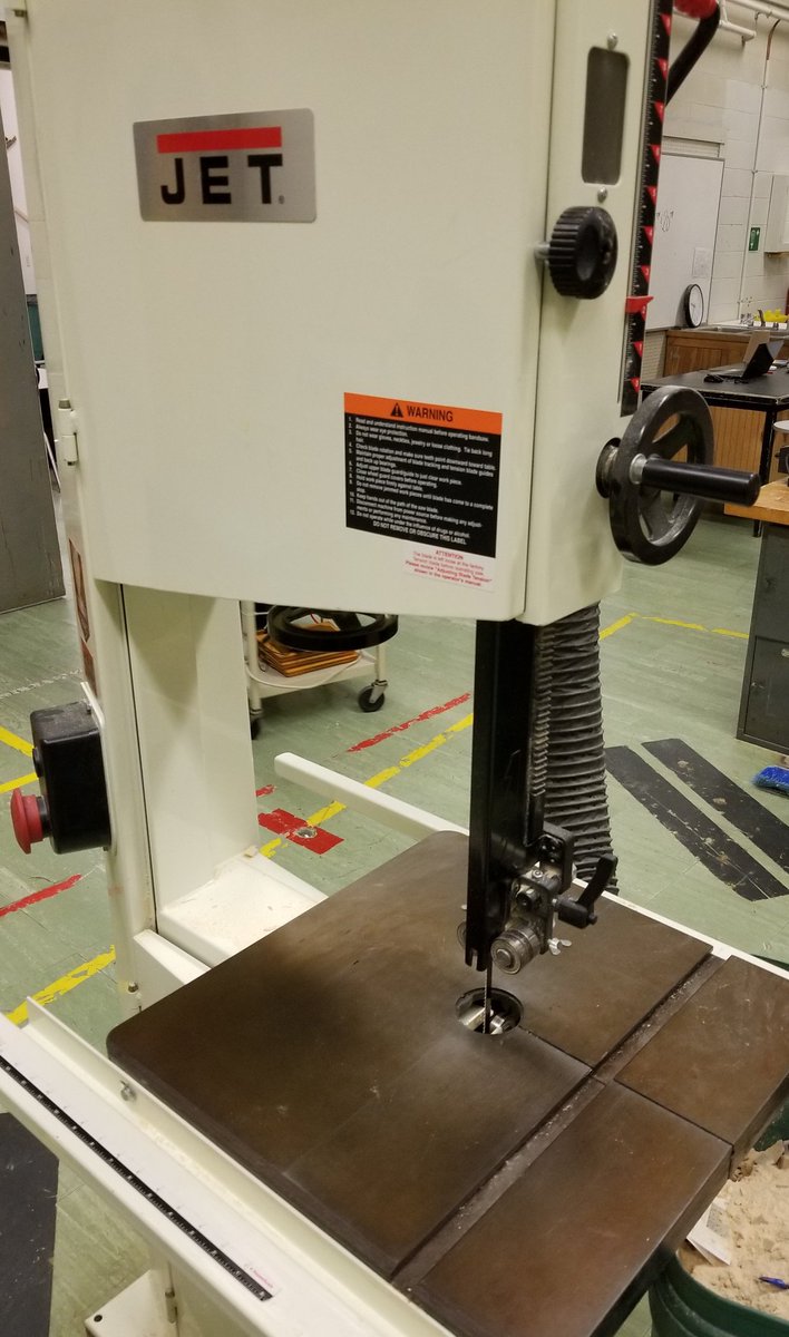 WWHSTechCoach's tweet image. @JET_Woodworking Bandsaw throat plate cracked, replacement part needed. WWHS #studentengineer tasked with creating a replacement plate. Using calipers,  @ADSK_Inventor , @lulzbot3D , and #handsonlearning they were able to make the cut.
#STEMed #STEM #wizardpride