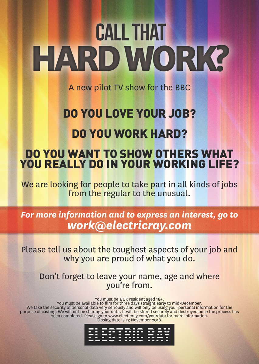PRT? Do you love your job? Do you work hard and would you be proud showing us what you do for a new TV project? See poster for more details #work #jobs #tv #casting #castingcall