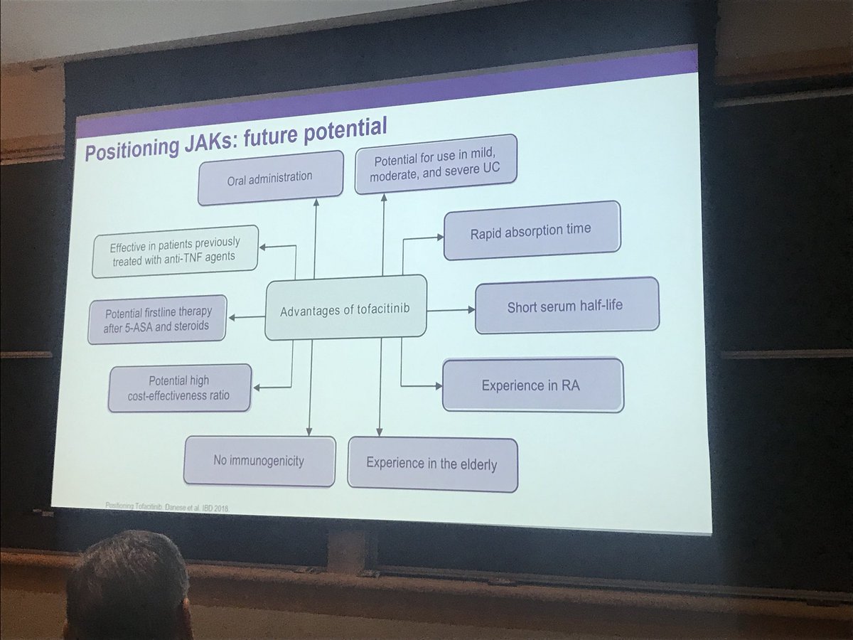 Excellent GI grand rounds by @shannonchangmd  about JAK inhibitors. Where does tofacitinib fit in the landscape of #IBD care. #GIgrandrounds #Learningthroughlecture