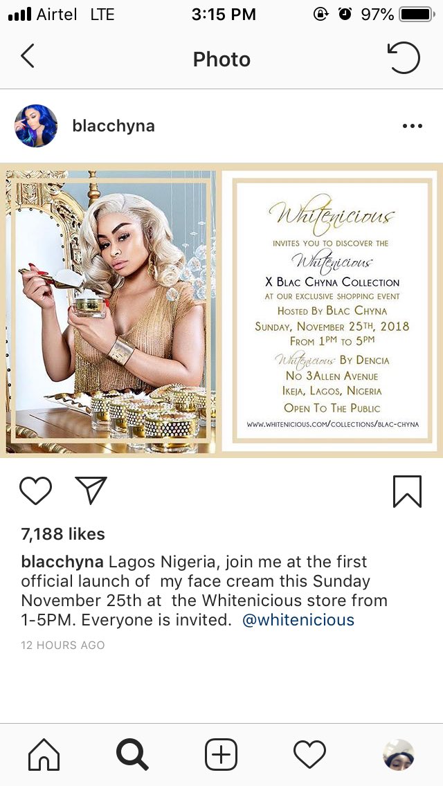 Blac Chyna Is Scheduled To Be In Nigeria This Weekend To Promote  Skin-Lightening Cream