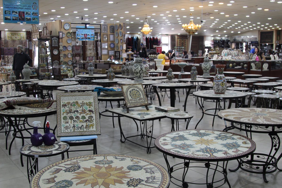 savannahosbourn's tweet photo. Colorful natural stones are carefully cut and placed over sketched designs to create exquisite #mosaic pieces at Jordan Jewel Art &amp; Mosaic, which supports hundreds of families in need throughout the region. @VisitJordan #myjourdanjourney #mountnebo https://t.co/Ind3XE90MO
