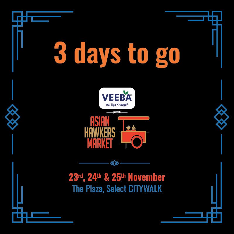 We’re soy close! The countdown begins for your favourite Asian food festival. Hope you’re joining us for the 6th edition of <a href="/veeba_in/">Veeba</a> presents Asian Hawkers Market from the 23rd to the 25th of November.