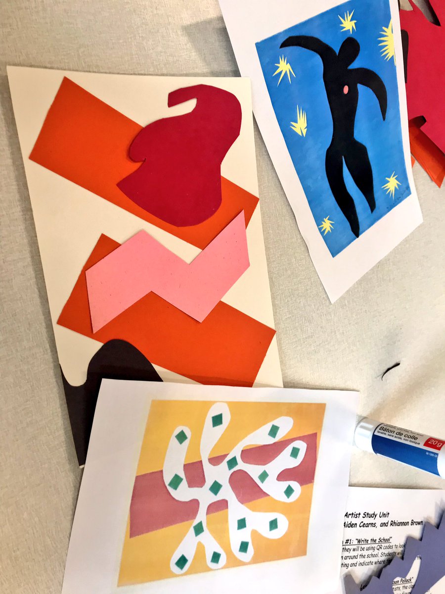 Playing around with geometric and organic shapes in a Henri Matisse style this morning with teacher candidate colleagues! @Mme_Fierro @CSHUOttawa @uOttawaEdu