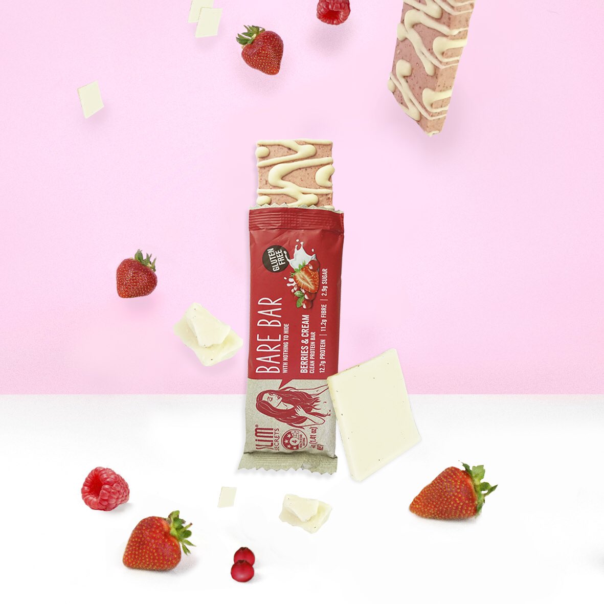 Indulge in s perfect mix of berries, protein and white choc ❤️. Berries and cream bare bars at selected @PricelineAU #prebioticfibre #lowcarb #keto #glutenfree