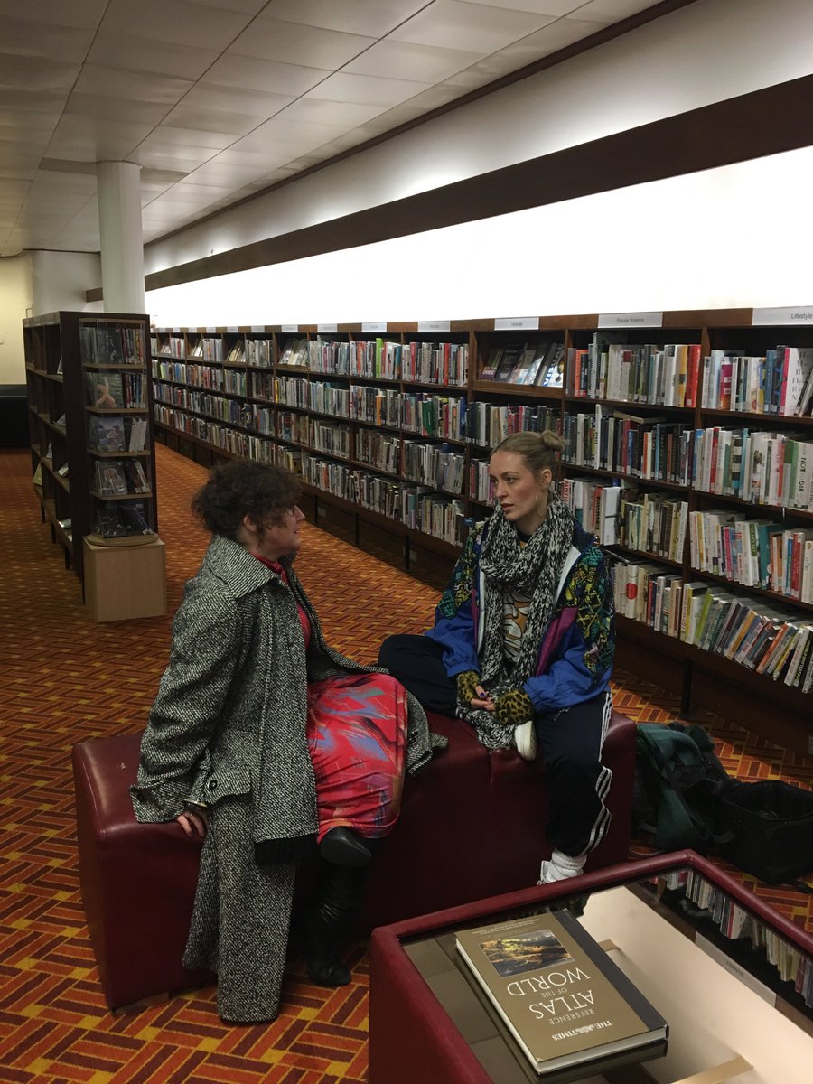 WeAre_CEC's tweet photo. A great day yesterday doing a client catch up with Sandy from @Poorboy_stories and Emma Jayne Park from @culturedmongrel at Hillhead Library. Lots of theatre chat involved and look out for the full interview coming soon. #ourthing #creativechats https://t.co/wumKE01djC