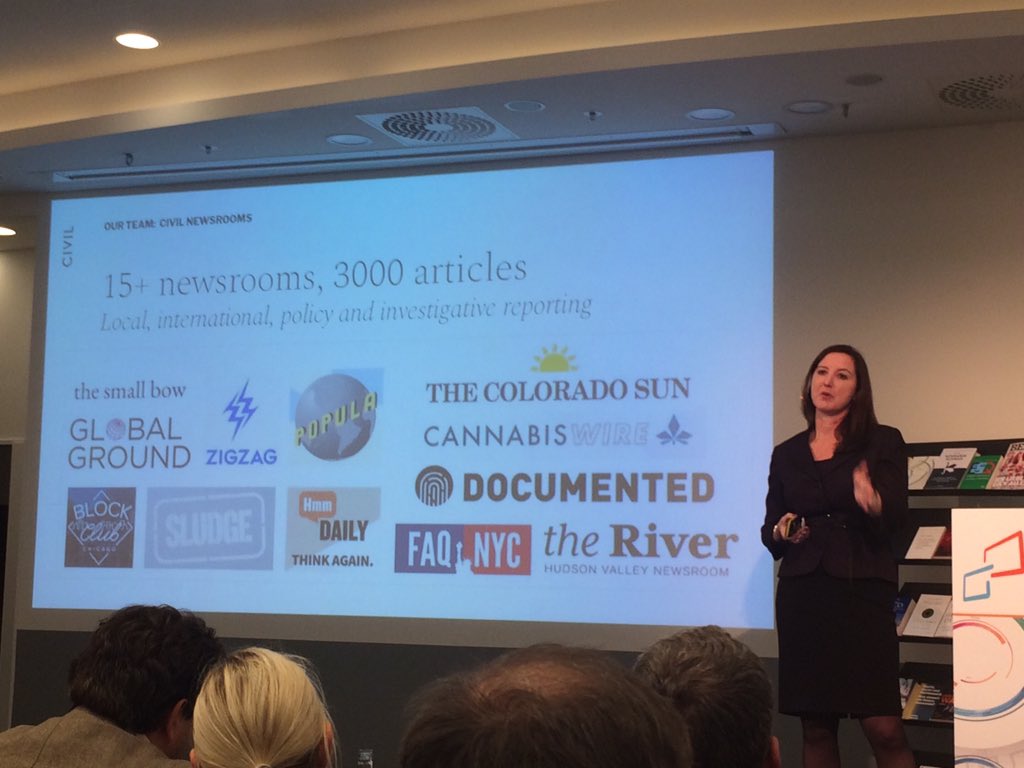 KNK's tweet photo. Christine Mohan, Civil,  promotes the usage of blockchain to create and sell professional journalistic content, especially in « underfunded » areas such as investigative journalismn, local news, international news and politics. #vdzts https://t.co/SOSCyiflJA